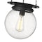 Z-Lite Calhoun Pendant, 1-Light, 9 In.W x 10.75 In.H, Matte black/Clear seedy 7506P9-MB - alternate 3